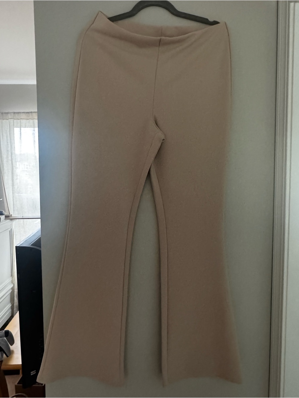 H&M ladies Beige Flared Knit Pants size L